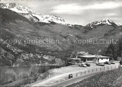 Filzbach Kerenzerbergstrasse ueber Walensee Cafe Roemerturm Kat. Filzbach