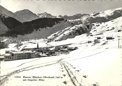 Rueras Skigebiet Milez Skispuren Kat. Rueras