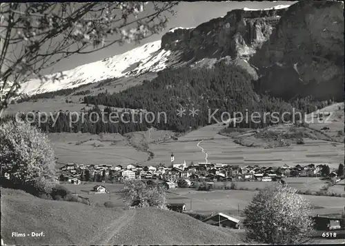 Flims Dorf Ortsansicht Alpen Kat. Flims Dorf