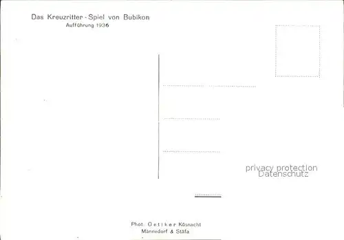 Bubikon Kreuzritter Spiel Pferde Auffuehrung 1936 Kat. Bubikon