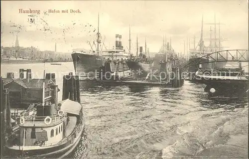 Hamburg Hafen Dock Dampfer  Kat. Hamburg