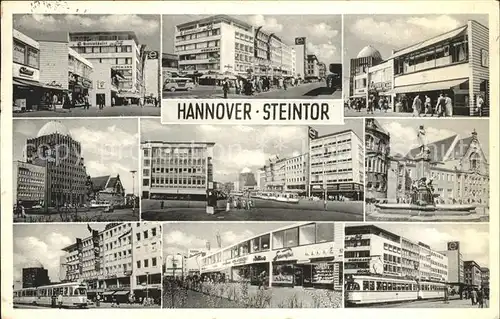 Hannover Steintor Brunnen Strassenbahn Teilansichten Kat. Hannover