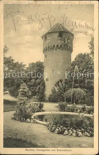 Bretten Baden Stadtgarten Simmelturm Kat. Bretten