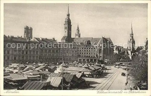 Muenchen Viktualienmarkt Petersturm Kat. Muenchen