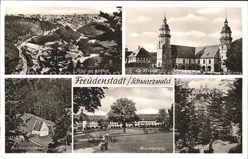 Freudenstadt Baerenschloesschen Marktplatz Ev. Kirche Kat. Freudenstadt