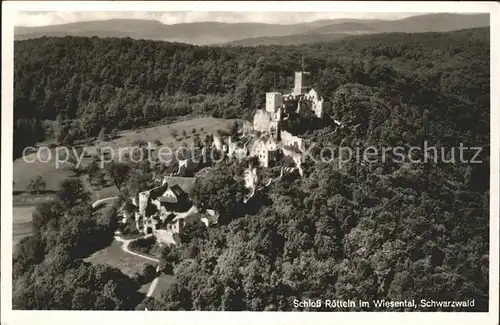 Loerrach Schloss Roetteln Fliegeraufnahme Kat. Loerrach