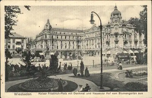 Wiesbaden Kaiser Friedriche Platz Denkmal Nassauer Hof Kat. Wiesbaden