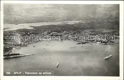 Split Spalato Panorama sa aviona Hafen Fliegeraufnahme Kat. Split