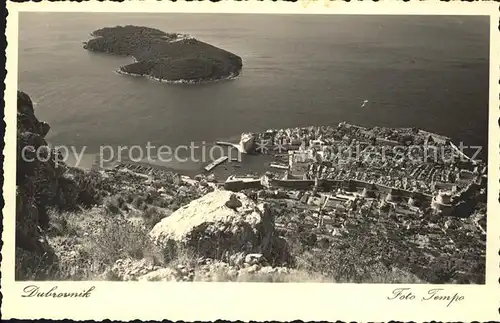 Dubrovnik Ragusa Blick von den Bergen Insel Kat. Dubrovnik