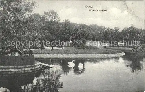 Sneek Wilhelminapark Schwanenteich Kat. Sneek