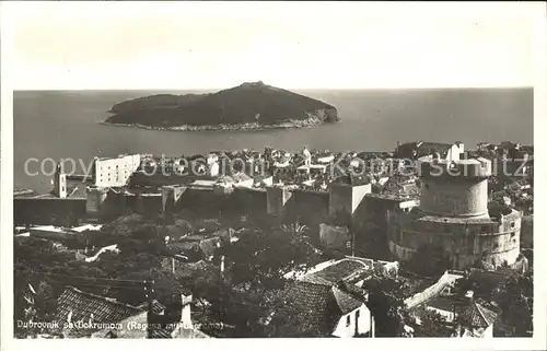 Dubrovnik Ragusa sa Lokrumom Altstadt Stadtmauer Insel Lokrum Kat. Dubrovnik