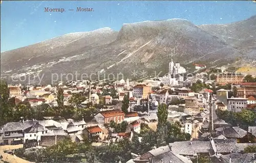 Mostar Moctap Gesamtansicht mit Bergpanorama Kat. Mostar