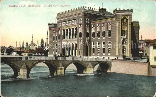 Sarajevo Rathaus Bruecke Gradska Vijecnica Kat. Sarajevo