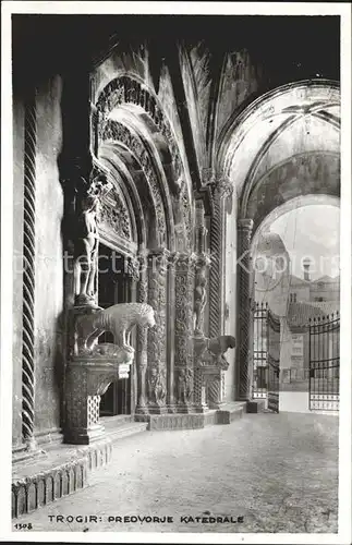 Trogir Trau Predvorje Katedrale Kathedrale Skulptur Kat. Trogir