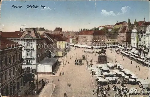 Zagreb Jelacicev trg Platz Denkmal Kat. Zagreb