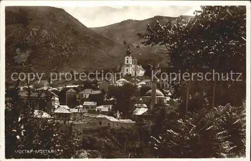 Mostar Moctap Stadtbild mit Kirche Kat. Mostar