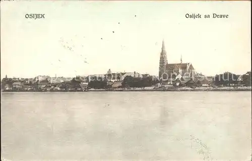 Osijek Croatia sa Drave Kirche Kat. Osijek