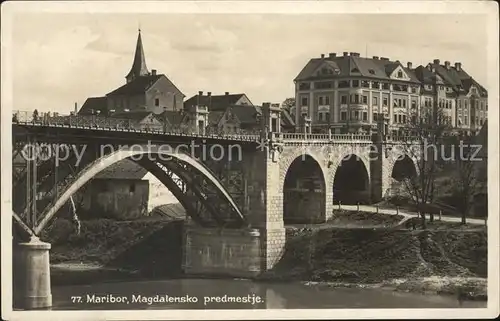 Maribor Marburg Drau Magdalensko predmestje Bruecke Kat. Maribor