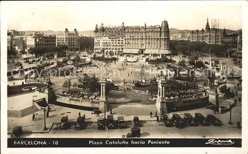 Barcelona Cataluna Plaza Cataluna hacia Poniente Kat. Barcelona