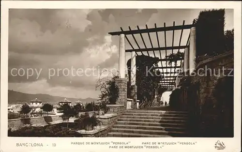 Barcelona Cataluna Parque de Montjuich Pergola Kat. Barcelona