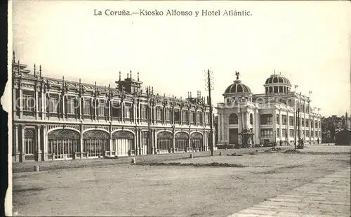 Madrid Spain La Coruna Kiosko Alfonso y Hotel Atlantic Kat. Madrid