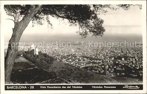 Barcelona Cataluna Vista panoramica des del Tibidabo Kat. Barcelona