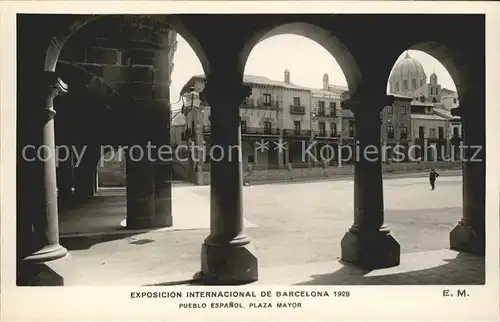 Barcelona Cataluna  exposicion internacional pueblo Espanol plaza mayor Kat. Barcelona