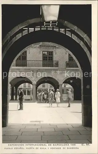 Barcelona Cataluna pueblo Espanol puerta de avila y porticos de sanguesa Kat. Barcelona