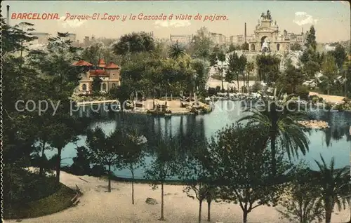 Barcelona Cataluna Parque El Lago y la Cascada d vista de pajaro Kat. Barcelona