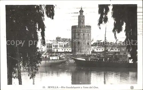 Sevilla Andalucia Rio Guadalquivir y Torre del oro Kat. Sevilla 