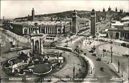 Barcelona Cataluna Plaza Espana Fuente Parque Montjuich Kat. Barcelona