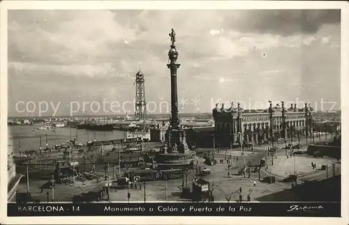 Barcelona Cataluna Monumento a Colon Puerta de la Paz Kat. Barcelona