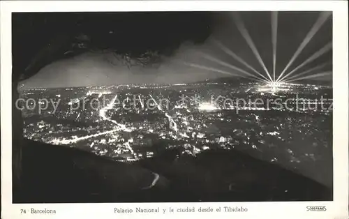 Barcelona Cataluna Palacio Nacional y la ciudad el Tiidabo Kat. Barcelona