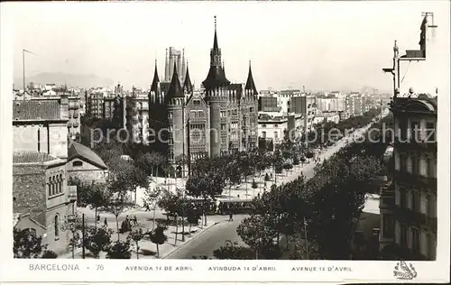 Barcelona Cataluna Avenida 14 de Abril Kat. Barcelona