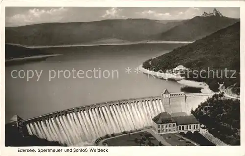 Edersee Sperrmauer Schloss Waldeck Kat. Edertal