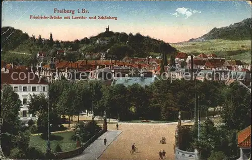 Freiburg Breisgau Friedrichs Bruecke Loretto Schoenberg Kat. Freiburg im Breisgau