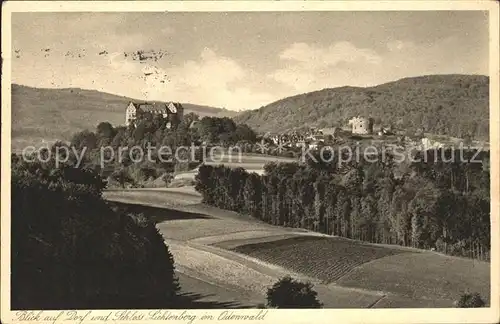 Lichtenberg Odenwald Blick Dorf Schloss  Kat. Fischbachtal