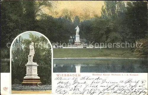 Wiesbaden Denkmal Kaiser Wilhelm I Kurpark Kat. Wiesbaden