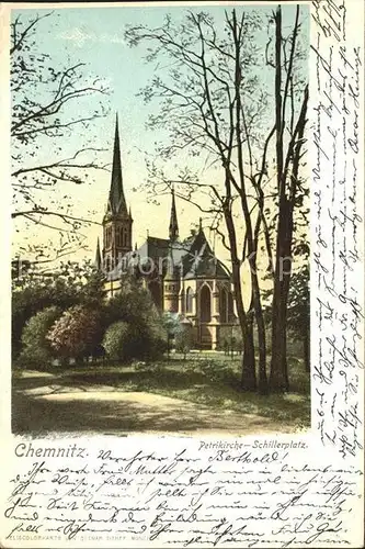 Chemnitz Petrikirche Schillerplatz Kat. Chemnitz