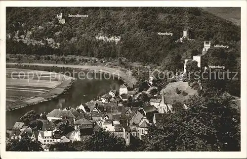 Neckarsteinach Schwalbennest Hinterburg Vorderburg Kat. Neckarsteinach