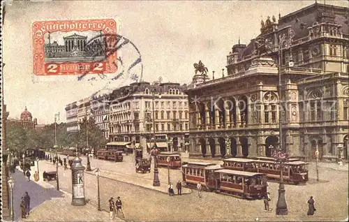 Wien Staatsoper Opernring Strassenbahn Kat. Wien