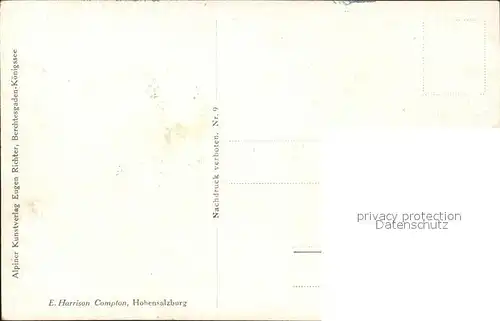 Hohensalzburg Kuenstlerkarte E. Harrison Compton  Kat. Salzburg