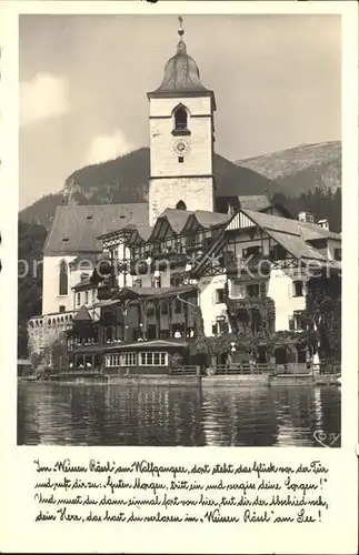 St Wolfgang Salzkammergut Gedicht Hotel Weisses Roessl Schafberg Kat. St. Wolfgang im Salzkammergut