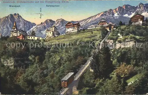 Innsbruck Zahnradbahn Hungerburg Sattelspitzen Brandjoch Frau Hitt Kat. Innsbruck