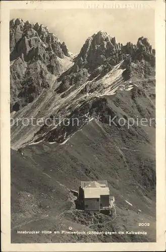 Innsbruckerhuette Pinniserjoch Kalkwaende Kat. Neustift im Stubaital