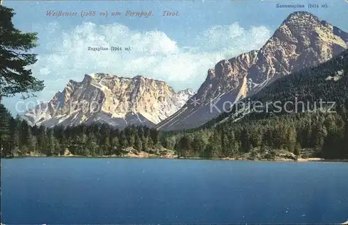 Weissensee Kaernten Fernpass Sonnenspitze Zugspitze Kat. Weissensee