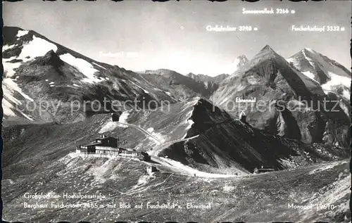 Grossglockner Hochalpenstrasse Berghaus Fuschertoerf Blick Ehrenmal  Kat. Heiligenblut