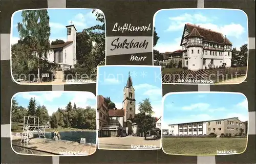 Sulzbach Murr Schloss Lautereck Festhalle Evgl.  Kath. Kirche Waldfreibad Kat. Sulzbach an der Murr
