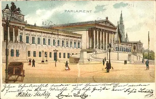 Wien Parlament Litho Kat. Wien