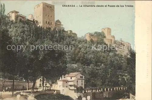 Granada Andalucia La Alhambra desde el Paseo de los Tristes Kat. Granada